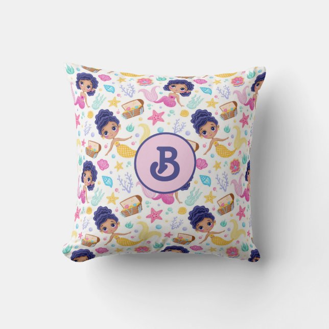 Sjöjungfru Liv Monogram Kastepillow Kudde (Framsida)