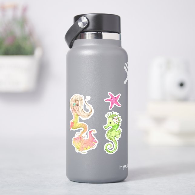Sjöjungfru Liv Vinyldekaler Klistermärken (HydroFlask)