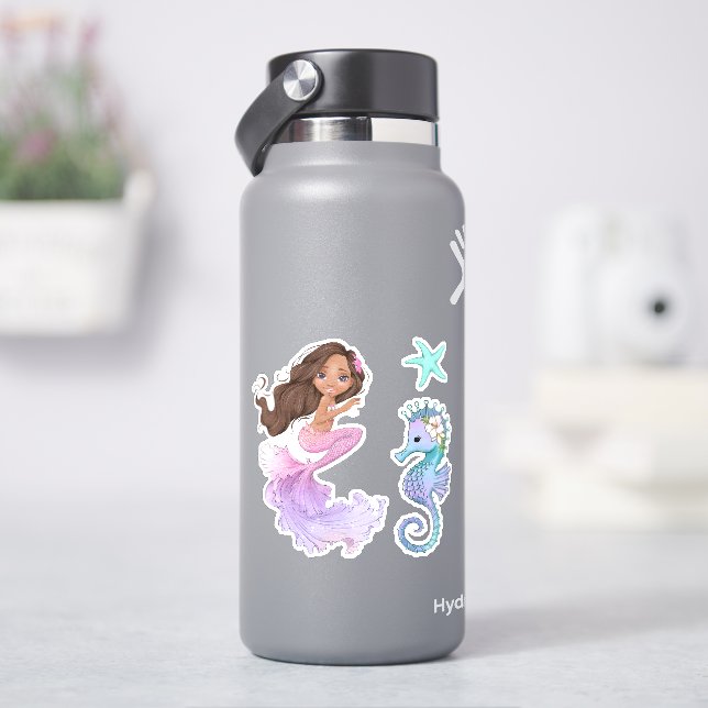 Sjöjungfru Liv Vinyldekaler Klistermärken (HydroFlask)