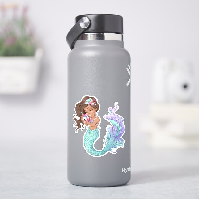 Sjöjungfru Liv Vinyldekaler Klistermärken (HydroFlask)