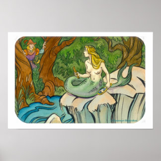 Sjöjungfru Lorelei och Prince Enchanted Poster