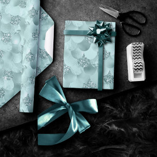 Sjöjungfru Luxe Seafoam Mint Grönt Aqua Sheen Presentpapper