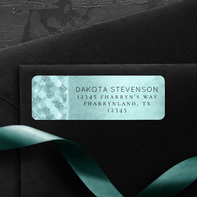 Sjöjungfru Luxe-skalor | Aqua Mint-Returadress Returadress Etikett (Skapare uppladdad)