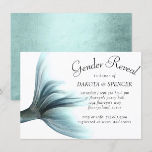 Sjöjungfru Luxe Upphävande av Genderna Seafoam M Inbjudningar