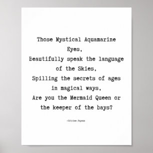 Sjöjungfru Magic Dikt Poster