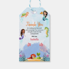 Sjöjungfru Magic Födelsedagsfest Girl-Tack Presentetikett