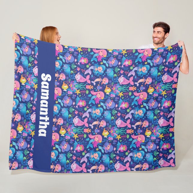 Sjöjungfru Magic med Personlig Fleecefilt (På plats)