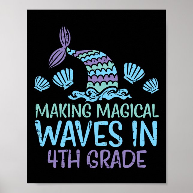 Sjöjungfru Magic Vågar 4th Klass Fjärde första dag Poster (Framsidan)