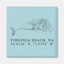 Sjöjungfru Magnet - koordinater för Virginia Beach