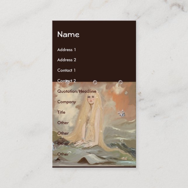 Sjöjungfru-mall Visitkort (Framsida)