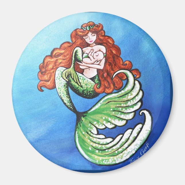 Sjöjungfru Mamma Magnet (Framsidan)