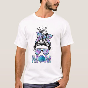 Sjöjungfru Mamma Mer Mamma Messy Hair Bun Glass Mo T Shirt