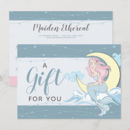 Sjöjungfru Måne Stars Mystical Gift Certificate Ca Inbjudningar