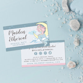 Sjöjungfru Måne & Stars Mystical Siren Social Medi Visitkort