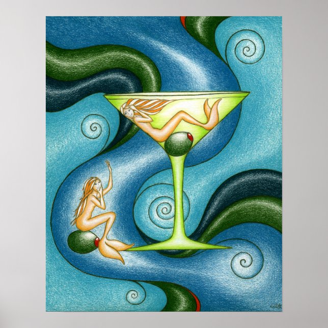 Sjöjungfru Martini Poster (Framsidan)
