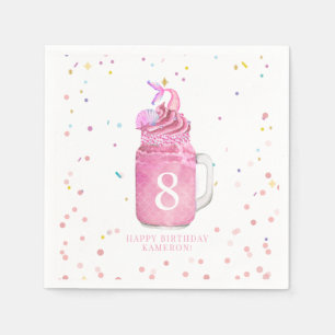 Sjöjungfru Mason Burk Milkshake Girls Rosa Birthda Pappersservett