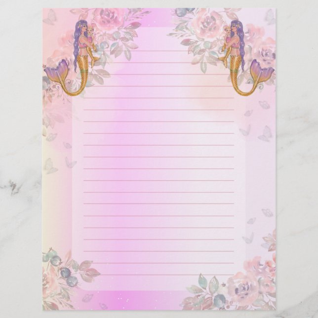 Sjöjungfru med baby art av Renee Lavoie Brevhuvud (Framsida)