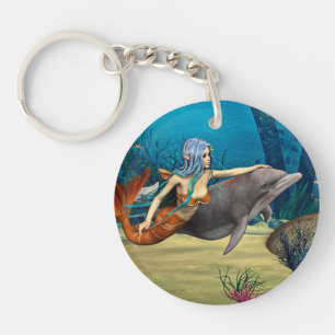 Sjöjungfru med delfin