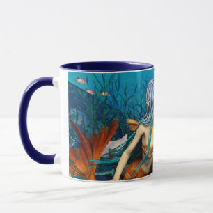 Sjöjungfru med delfin mugg