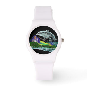 Sjöjungfru med delfiner armbandsur