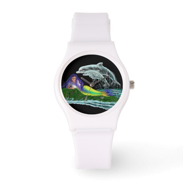 Sjöjungfru med delfiner armbandsur (Framsida)