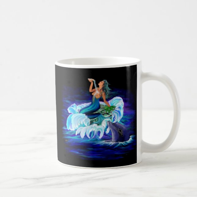 Sjöjungfru med delfiner kaffemugg (Höger)