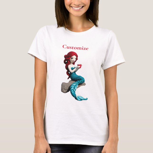 Sjöjungfru med dräneringstangent_svep t shirt (Framsida)