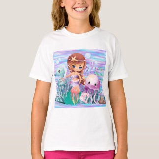 Sjöjungfru med en stjärna i håret som leker i have t shirt