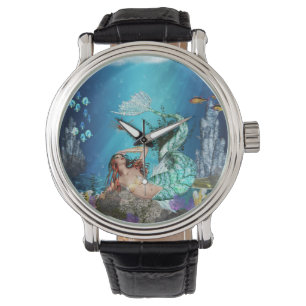 Sjöjungfru med fiskarmbandsuret armbandsur