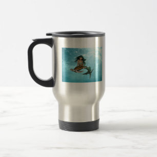 Sjöjungfru med havssköldpaddatravel mug resemugg