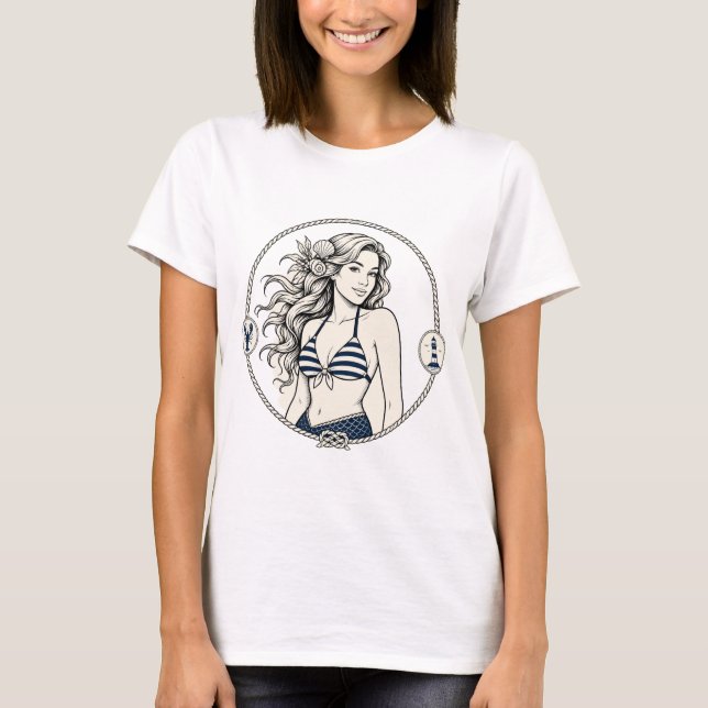 Sjöjungfru med humrar t shirt (Framsida)