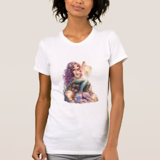 Sjöjungfru med maneterlykta t shirt