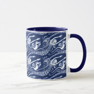 Sjöjungfru med pärlor och seahorsen mugg