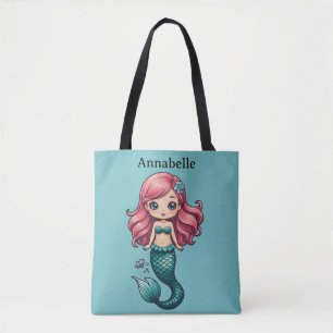 Sjöjungfru med Red Hair Personalize Tygkasse