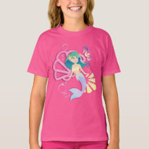 Sjöjungfru med Seahorse Friend T-Shirt
