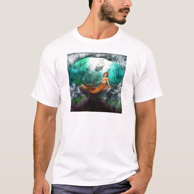 Sjöjungfru med skeppsbrott t-shirt (Framsida)
