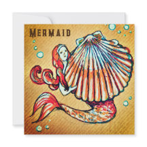 Sjöjungfru med Snäckan Teckning