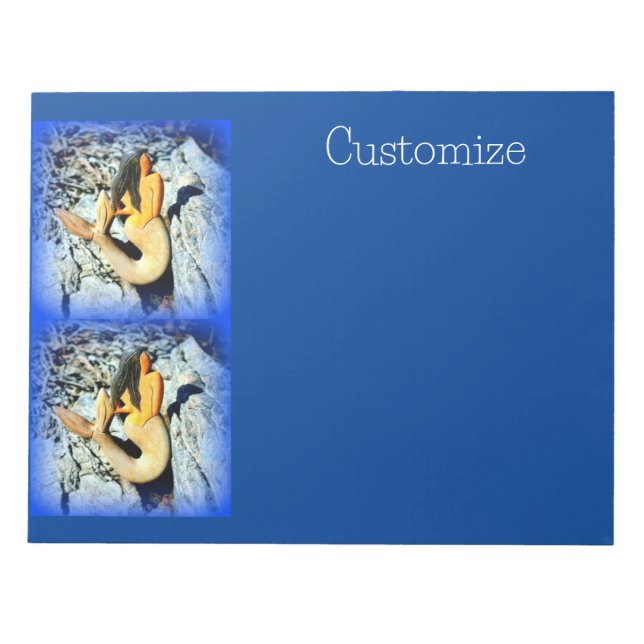 sjöjungfru med svart hår på blått anteckningsblock (Framsida)