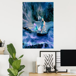 Sjöjungfru med turkoshår poster