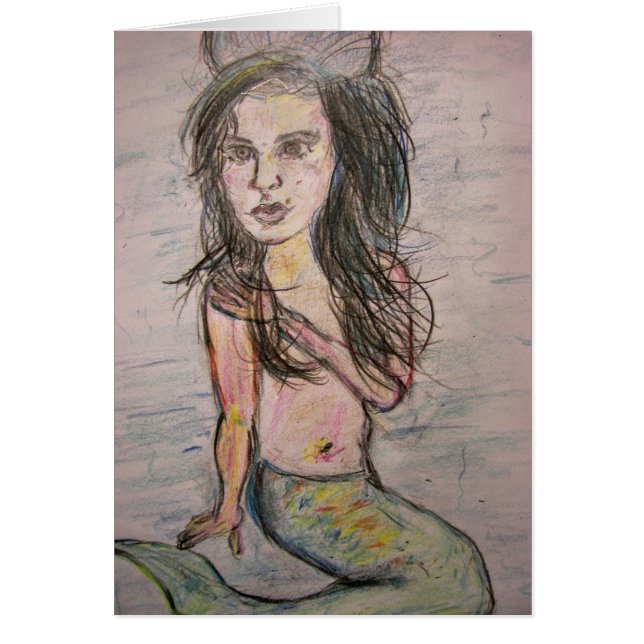 Sjöjungfru, min dag hälsningskort (Framsidan)