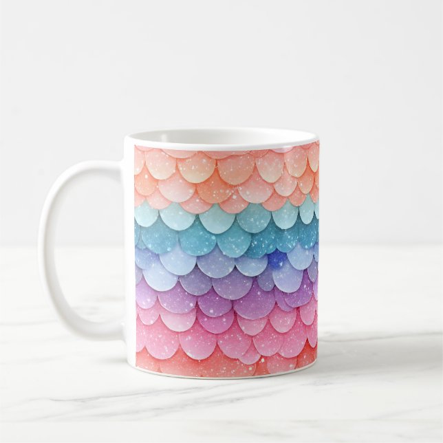 Sjöjungfru  Mönster färglös Kaffemugg (Vänster)