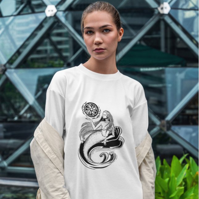 Sjöjungfru Mörk Art nouveau T Shirt (Skapare uppladdad)