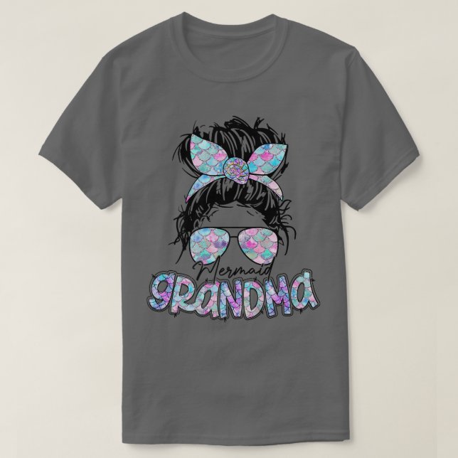 Sjöjungfru Morma Messy Bun Hair Sunglass B T Shirt (Design framsida)