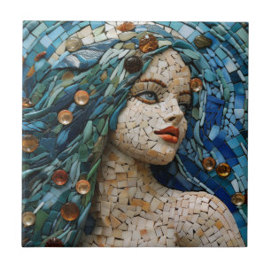 Sjöjungfru Mosaic Nautical Théamic Tile Kakelplatta