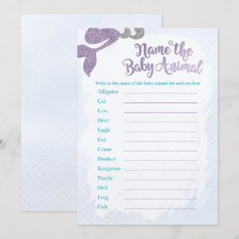 Sjöjungfru Namn, Baby djur-spelkort Inbjudningar