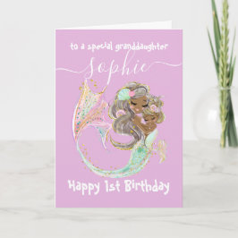 Sjöjungfru Nautical Rosa Birthday Card Kort