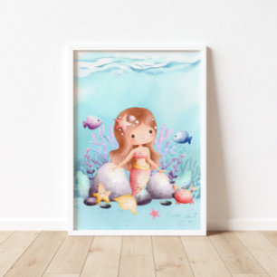 Sjöjungfru Nautical Sea Wall Art Poster