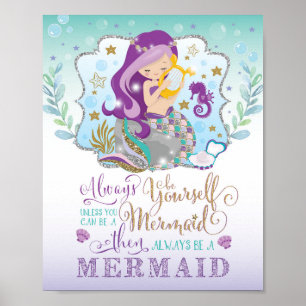 Sjöjungfru: Nurseri Decor under Sea Wall Art Poster