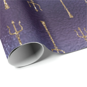 Sjöjungfru Ocean Glitter Blue Navy Guld Neptun Presentpapper