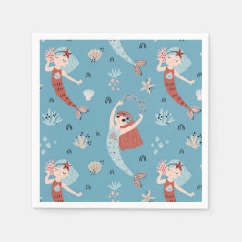 Sjöjungfru Ocean Sea Beach Party Birthday Kid Pappersservett